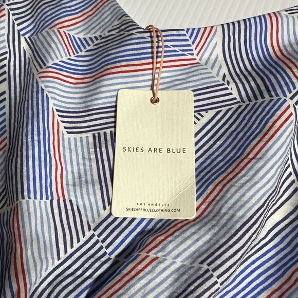 Skies Are Blue Jumpsuit Women’s L Large  Geometric Print Sleeveless Tie Belt NWT - Picture 4 of 14